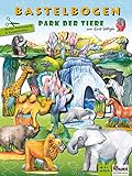 Park der Tiere Bastelbogen für Kinder ab 5 Jahre zum Ausschneiden & Basteln aus Papier mit Figuren Elefant, Löwen, Zebra Papiermodelle zum Spielen