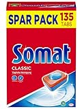 Somat Classic Spülmaschinen Tabs, 135 Tabs, Sparpack, Geschirrspül Tabs für die tägliche Reinigung von Besteck und Geschirr, mit Extra-Kraft und Schutz vor Glaskorrosion