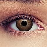 DESIGNLENSES, Natürlich wirkende Kontaktlinsen 'Dimension Hazel' Haselnussbraun farbige Kontaktlinsen braun 1 Paar (2St.),Tragedauer 3 Monate + Gratis Behälter ohne Stärke