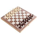 Chess Set Chess Set Folding Wooden Standard Chess Game Board Set with Wooden Handmade Pieces and Chessmen Slots(Puzzle Entertainment Party)