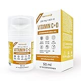 NutriStella Liposomales Vitamin C+D Spray - Hohe Aufnahme - Optimale Dosierung für die ganze Familie - Immunität - Knochen - Haut - L-Ascorbinsäure - Gut für den Magen – Vegan - 50 Dosierungen