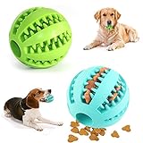 Hundespielzeug Ball,2er Pack Kauspielzeug aus Naturkautschuk,Hundeball mit Zahnpflege-Funktion,Naturgummi Hund Feeder Ball,Bissfestes Hundespielzeug,Für kleine Hunde (6cm)
