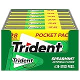 Trident Spearmint zuckerfreier Kaugummi, 6 Packungen mit 28 Stück (insgesamt 168 Stück)