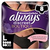 Always Discreet Boutique Inkontinenz Pants Gr. L (8 Höschen) Bei Blasenschwäche, Absorbieren Gerüche Und Feuchtigkeit, Verhindern Auslaufen, Schwarz