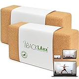 BACKLAxx® Yoga Block 2er Set aus Kork - 100% Natur Yoga Klötze nachhaltig - Yogablöcke hautfreundlich und ökologisch hergestellt inkl. Anwendungsvideo