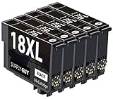 SupplyGuy 5 Druckerpatronen kompatibel mit Epson 18XL Schwarz für Expression Home XP205 XP215 XP225 XP302 XP305 XP312 XP315 XP322 XP325 XP402 XP405 XP412 XP415 XP422 XP425