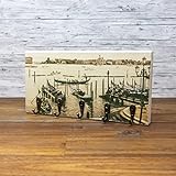 Schlüsselbrett Holz - Venezia (24x12 cm) mit 5 Vintage-Haken