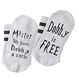SAMTITY Unisex Neuheit Lustige Socken Master Has Given Dobby a Sock, Dobby is Free Socken Lustige Baumwoll Socken für Frauen und Männer
