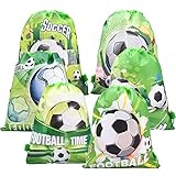Gukasxi 12 Stück Fußball Kordelzug, 34 x 27 cm, Fußball Party Favors Goodie Bags, Kindergeburtstag Party Supplies für Kinder, World Cup, 6 Style