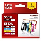 PGI-550 XL CLI-551 XL Multipack Patronen Kompatibel für Canon 550 XL 551 XL für Canon PIXMA MX925 IP7250 MX920 MX725 MG5650 MG5550 MG6450 MG7550 MG6650 MG5400 MG5450 IP7200 IX6850 (5er-Pack)