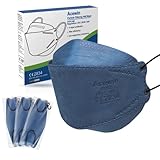 FFP2 Masken Blau, 10 Stück FFP2 Atemschutzmaske Fischform Navy Blau CE Zertifiziert mit 10 Maskenhaken 3D Design Fischform Gesichtsmasken Hygienisch Einzeln Verpackt 4 Lagig Hoher Filtereffizienz