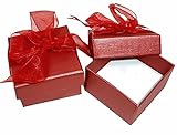 10 Geschenk-Schachteln rot 5x5 cm Schleife Ringbox Schmucketui Ringschachtel Ringetui
