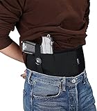 ProCase Bauchbandholster für verborgenes Tragen, Verstellbarer elastischer Bund aus Neopren für die Pistole für Frauen und Männer -Schwarz