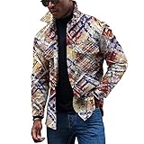 KONG JIMFAN Ünne Jacke Herren Pjs Jacke Herren Weißes Hemd Herren Jacken Herren Sakkos Hoodie Herren Herren Dünne Jacke Übergangsjacken Männer Pullover Mit Hemdkragen Strickjacken(Coffee,XXL)