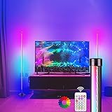 LED Stehlampe RGB Dimmbar mit Fernbedienung, AveyLum Wohnzimmer Lampe, Mehrfarbig Farbwechsel Moderne Stehleuchten, Dimmbare Stehlampe mit Fernbedienung, Umgebungslicht Stehleuchten