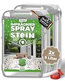 Stein & Platten Imprägnierung 10L I Fassaden Imprägnierung, Langanhaltender Schutz vor Schmutz, Nässe von saugfähigen Untergründen im Außenbereich 2x5L mit Hahn (Transparent, 10 Liter)