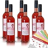 Monte Rosato Roséwein, süß, sortenreinses Weinpaket + VINOX Winecards (6x0,75l)