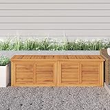 RAUGAJ Outdoor Aufbewahrungsboxen Garten Aufbewahrungsbox mit Tasche 175x50x53cm Massivholz Teak Möbel