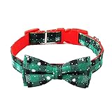 Yudanny Haustier-Halsband, verstellbar, Weihnachtsdekoration, Schleife, Halskette für kleine, mittelgroße und große Hunde und Katzen