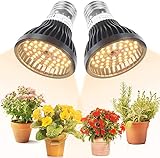 [2 Stück] Pflanzenlampe 40W E27 Pflanzenlicht Grow Light, LED Pflanzenlampen Vollspektrum Pflanzenleuchte Grow Lampe, Wachstumslampe für Pflanzen Garten Gewächshaus Blüte Blumen und Gemüse