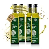 Aura vom Land Bio Premium Weizenkeimöl Naturbelassen 4x250ml Set – Vegan & Reich an Spermidin, Omega 3, Vitamin E – Hochwertiges Speiseöl auch ideal als Haaröl/Körperöl – Bio Oil Made in Germany