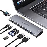 USB C Adapter für MacBook Air Pro M1,USB C Hub Mac Dongle mit 4K HDMI, 2 USB, SD/TF Kartenleser, Thunderbolt 3 für 13', 15' und 16' MacBook Pro und MacBook Air 2020/2019/2018