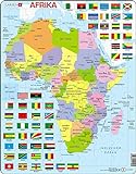 Larsen K13 Politische Karte Afrikas, Deutsch Ausgabe, Rahmenpuzzle mit 70 Teilen