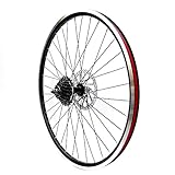 26 Zoll Fahrrad Felge Laufrad, Aluminiumlegierung doppelwandige Felge, drehbares Vorderrad Hinterrad mit Scheibenbremse / 26 Inch/Rear wheel
