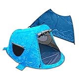 Strandmuschel Zack Premium Baby, Kind und Meer Edition - Wurfmuschel verschließbar, UV80, Boden abnehmb