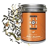 'Mellow Mandarine' Grüner Tee Lose BIO mit Mandarine Grapefruit Geschmack, 100 Gramm Aromatisierter Grüntee in Dose (ca. 40 Tasse) von alveus