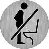 immi Toilette Hinweis, Bitte im Sitzen pinkeln, Nicht im Stehen pinkeln, 95mmØ