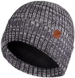 ACE Winter-Mütze - Strick-Mütze mit 3M Thinsulate-Futter für Erwachsene - Woll-Beanie für Damen & Herren - Grau