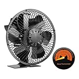BTYQKZVPM, Ofenventilator, Kaminofenventilator, mit Abdeckung, 5 Flügel, Kaminventilator, wärmebetriebener Holzbrenner, umweltfreundlich, leise, starker Wind, effiziente Wärmeverteilung (