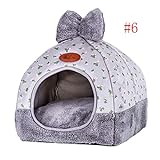 PANDRAGON Hundehöhle, zusammenklappbar, warm, abnehmbar, für kleine und große Haustiere, XL, Style 1 Grey