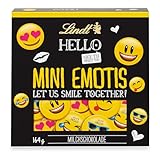Lindt HELLO Mini Emotis Schokolade | 164 g | Ca. 27 coole Emoticons in verschiedenen Designs aus feinster Lindt Vollmilchschokolade | Schokoladengeschenk für Kinder | Zum Dek