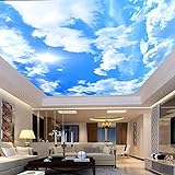 IWJAI rasch tapeten Blauer Himmel weiße Wolken Tapete Modern Klassisch Opulent für Schlafzimmer, Wohnzimmer oder Küche Tapeten Vliestapete Vlies Tapete