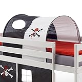 IDIMEX Tunnel MAX für Hochbett Rutschbett Spielbett Kinderbett, in schwarz/weiß Pirat