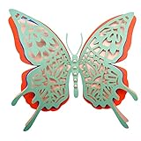 JINGA Dreidimensionale vierschichtige Farbhohlperlen-Papiersimulations-Schmetterlings-Hochzeitsfest-Dekoration Doppelschicht-große Wandaufkleber Filz Blumen (B, One Size)