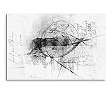 Sinus Art Abstrakt 1425-120x80cm SCHWARZ-Weiss Bilder - Wandbild Kunstdruck in XXL Format - Fertig Aufgespannt – TOP - Leinwand - Wand Bild - Kunst Bild - Wandbild abstrakt XXL