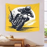FQBZKALIE 3D Druck Motorrad Wandteppiche Poster Ornament Wandbehang Wandteppich Raumteiler Vorhang Für Wohnzimmer Schlafzimmer Wohnheim Dekor Tapisserie 150cmx200