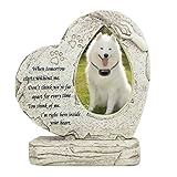 BGG Gedenkstein für Haustiere mit Rahmen, herzförmige Haustier-Gartensteine für den Garten, Grabsteine, für drinnen und draußen, Geschenk