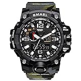 Herren Digitale Armbanduhr, Outdoor Laufen 5 Bar wasserdichte militärische Uhren, Cool Sport große Anzeige LED Sportuhr mit Wecker für Herren