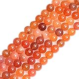 Sweet & Happy Girl's Gemstone Beads Strand Distanzhalter/Distanzhalter aus natürlichem Botswana-Achat, 4 mm, Halbedelstein, rund, für Schmuckherstellung, 38,1 cm, 8mm Orange, 8 mm