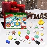 24 Adventskalender – Weihnachten Countdown Kalendar Toy, Countdown Weihnachtszähler 24 Tage Spielzeug zum Drücken, Weihnachten Advent Kalendar Depression Squeezing Spielzeug für Kinder