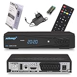 Ankaro DSR 2100 digitaler Full HD 1080p Satelliten Receiver schwarz mit USB Mediaplayer, Aufnahmefunktion und Timeshift/HDMI/Scart/LED Display / 12V Netzteil ideal für Camping