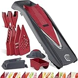 Börner Gemüsehobel Vital (Profi Set) • 12 Schnittarten • Gemüseschneider Edelstahl • Mandoline mit Dressing-Funktion • V-Hobel für Scheiben, Julienne Streifen, Würfel & Gemüsespag
