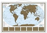 Rubbelkarte Staaten der Erde - Weltkarte scratch map: Wandkarte mit Metallbeleistung. Weltkarte zum Freirubbeln einzelner Länder und Interessensgebieten