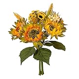2022 Künstlicher Sonnenblumenstrauß Gefälschte für Babyparty Heimdekoration Hochzeitsdeko Braut mit Blumen DIY Gartenhandwerk Kunstdekor Künstliche Sukkulenten (Yellow, One Size)