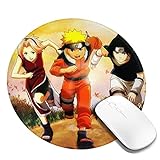 Naruto Anime Mauspad Kleine Mousepad Runde Mauspad Rutschfeste Gummibasis Mousepads Büro Mauspad für Büro Zuhause Arbeit und Gaming