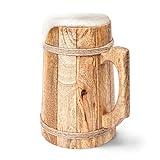 Norse Tradesman Bierkrug aus Holz – 100% Handgefertigter Bierkrug – Inklusive Mittelalterlichem Geschenksack (500 ml)